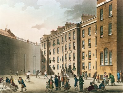 アッカーマンの「ロンドンの小宇宙」からの艦隊刑務所、ボリュームII、1809（アクアチント） 作： Pugin and Rowlandson